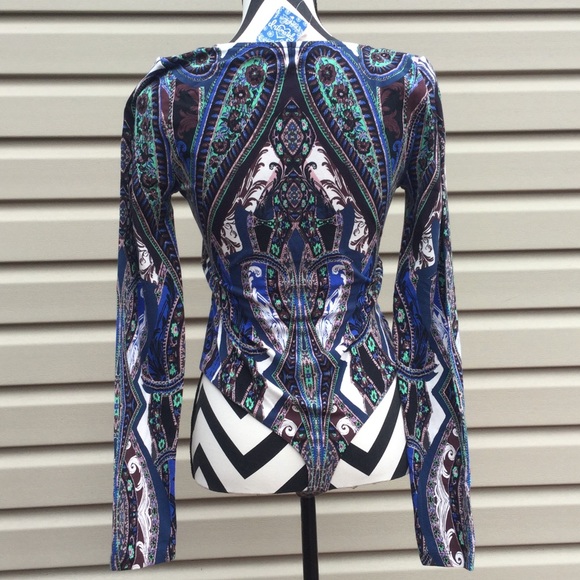 NWT Free People Blue Paisley Pick A Place Bodysuit - Picture 8 of 8